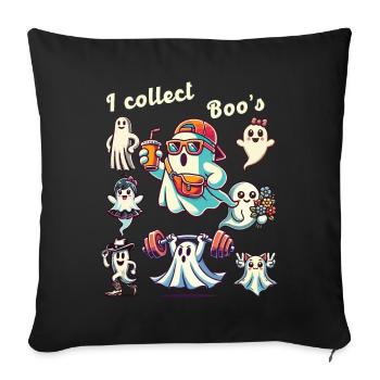 Drôle fantôme collection Vintage Retro Design - Housse de coussin décorative 45 x 45 cm - noir - Devant