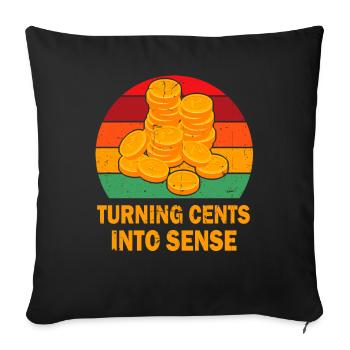 Old Coins New Adventures Numismatics - Sofa pillowcase 17,3'' x 17,3'' (45 x 45 cm) - black - Front