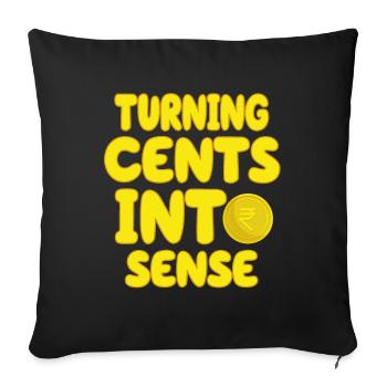 Old Coins New Adventures Numismatics - Sofa pillowcase 17,3'' x 17,3'' (45 x 45 cm) - black - Front