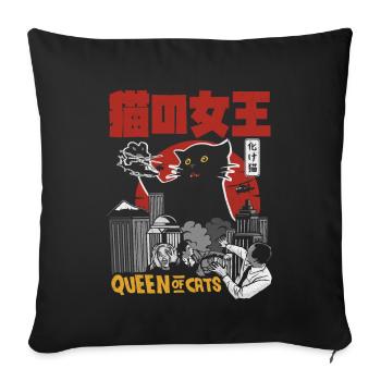 QUEEN OF CATS JAPAN STYLE MONSTER CAT - Sofa pillowcase 17,3'' x 17,3'' (45 x 45 cm) - black - Front