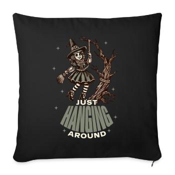 Drôle de dicton d’Halloween juste traîner - Housse de coussin décorative 45 x 45 cm - noir - Devant