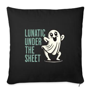 Lunatic Under The Sheet Funny Ghost Design - Sofa pillowcase 17,3'' x 17,3'' (45 x 45 cm) - black - Front