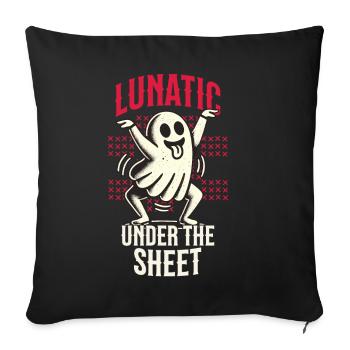 Lunatic Under The Sheet Funny Ghost Design - Sofa pillowcase 17,3'' x 17,3'' (45 x 45 cm) - black - Front