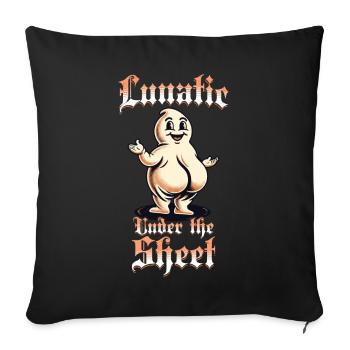 Lunatic under the Sheet Funny Ghost Design - Sofa pillowcase 17,3'' x 17,3'' (45 x 45 cm) - black - Front