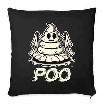Drôle de caca tas fantôme caca au lieu de boo - Housse de coussin décorative 45 x 45 cm - noir - Devant