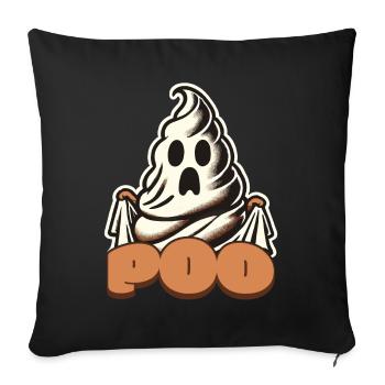 Drôle de caca tas fantôme caca au lieu de boo - Housse de coussin décorative 45 x 45 cm - noir - Devant