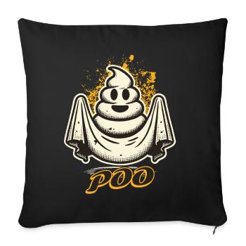 Drôle de caca tas fantôme caca au lieu de boo - Housse de coussin décorative 45 x 45 cm - noir - Devant