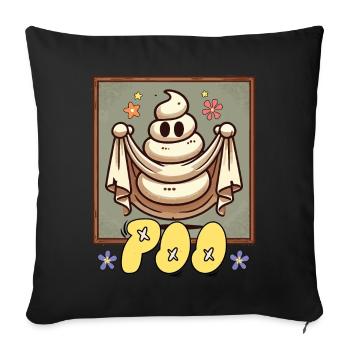 Drôle de caca tas fantôme caca au lieu de boo - Housse de coussin décorative 45 x 45 cm - noir - Devant