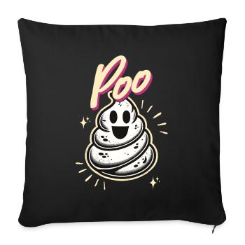 Drôle de caca tas fantôme caca au lieu de boo - Housse de coussin décorative 45 x 45 cm - noir - Devant