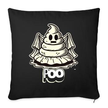 Drôle caca tas fantôme caca humoristique - Housse de coussin décorative 45 x 45 cm - noir - Devant