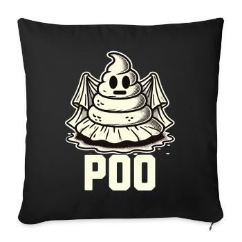 Drôle de caca tas fantôme caca au lieu de boo - Housse de coussin décorative 45 x 45 cm - noir - Devant