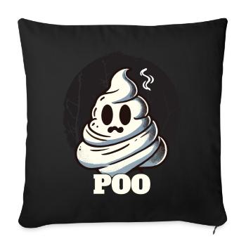 Funny poop pile ghost poo instead of boo - Sofa pillowcase 17,3'' x 17,3'' (45 x 45 cm) - black - Front