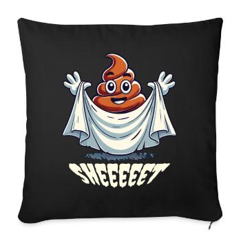 Funny Poop Pile Ghost Humorous Design - Sofa pillowcase 17,3'' x 17,3'' (45 x 45 cm) - black - Front