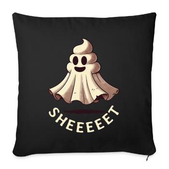 Funny poop pile ghost humorous poop - Sofa pillowcase 17,3'' x 17,3'' (45 x 45 cm) - black - Front