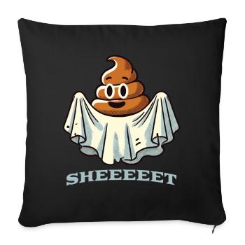 Funny Poop Pile Ghost Sheet Ghost - Sofa pillowcase 17,3'' x 17,3'' (45 x 45 cm) - black - Front