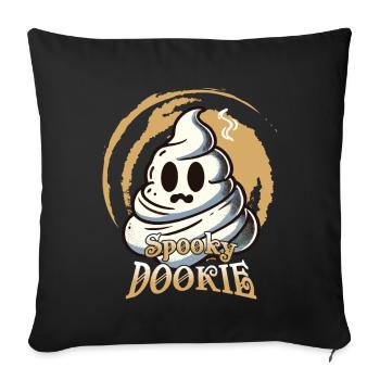Drôle caca tas fantôme caca humoristique - Housse de coussin décorative 45 x 45 cm - noir - Devant
