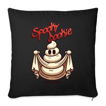 Funny poop pile ghost spooky dookie design - Sofa pillowcase 17,3'' x 17,3'' (45 x 45 cm) - black - Front