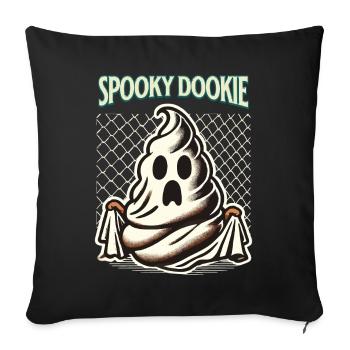 Funny poop pile ghost spooky dookie - Sofa pillowcase 17,3'' x 17,3'' (45 x 45 cm) - black - Front