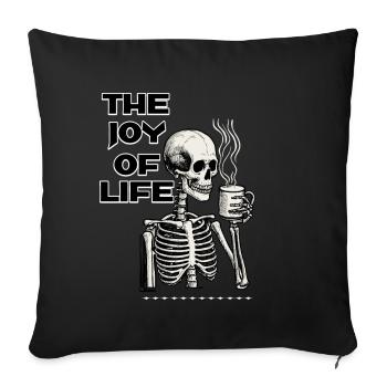 Café La joie de vivre Drôle d’amateur de café - Housse de coussin décorative 45 x 45 cm - noir - Devant