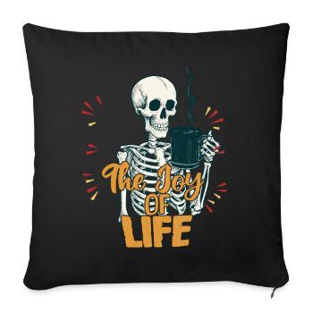 Café La Joie Drôle Amateur de Café Halloween - Housse de coussin décorative 45 x 45 cm - noir - Devant