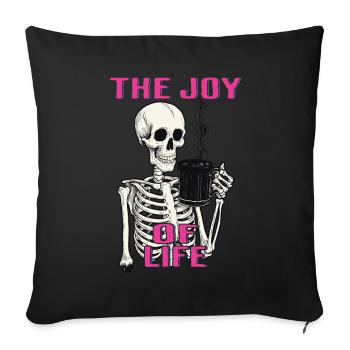 Café La joie de vivre Drôle d’amateur de café - Housse de coussin décorative 45 x 45 cm - noir - Devant