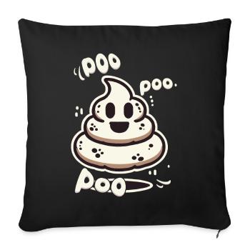 Funny poop pile ghost poo instead of boo - Sofa pillowcase 17,3'' x 17,3'' (45 x 45 cm) - black - Front