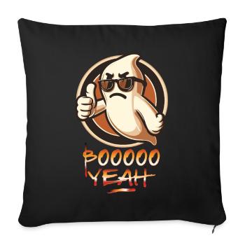 Boo Yeah Fantôme Drôle Dire Design - Housse de coussin décorative 45 x 45 cm - noir - Devant