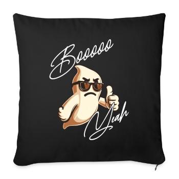 Boo yes Ghost Funny Saying Design - Sofa pillowcase 17,3'' x 17,3'' (45 x 45 cm) - black - Front