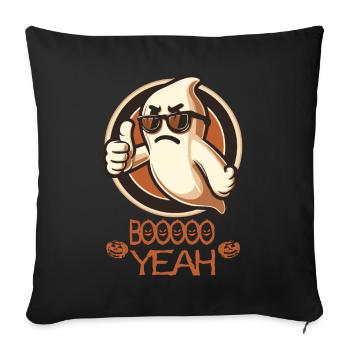 Boo Yeah Fantôme Halloween Dire Design - Housse de coussin décorative 45 x 45 cm - noir - Devant