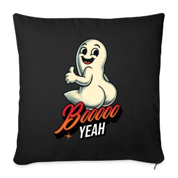 Boo Yeah Fantôme Drôle Dire Design - Housse de coussin décorative 45 x 45 cm - noir - Devant