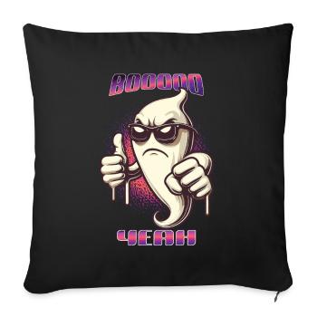 Boo Yeah Fantôme Drôle Dire Design Halloween - Housse de coussin décorative 45 x 45 cm - noir - Devant