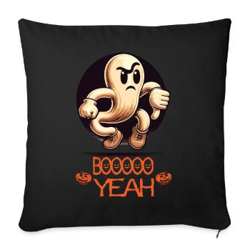Boo Yeah Fantôme Drôle Dicton - Housse de coussin décorative 45 x 45 cm - noir - Devant