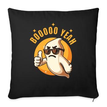 Boo Yeah Gespenst Lustiges Halloween Design - Sofakissenbezug 45 x 45 cm - Schwarz - Vorne