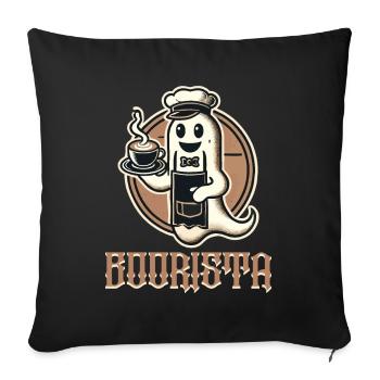 Lustiger Kaffee Spruch Boorista Halloween Geist - Sofakissenbezug 45 x 45 cm - Schwarz - Vorne