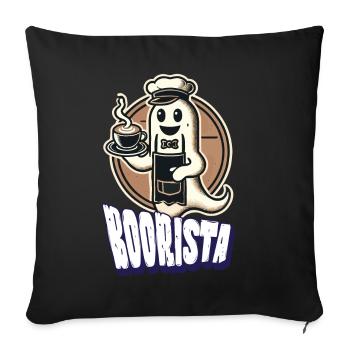 Lustiger Kaffee Spruch Boorista Halloween Geist - Sofakissenbezug 45 x 45 cm - Schwarz - Vorne