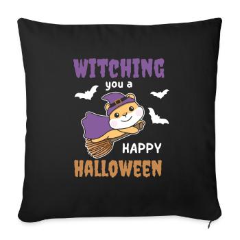 Hamster Hexe Witching you a Happy Halloween - Sofakissenbezug 45 x 45 cm - Schwarz - Vorne