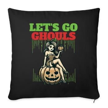 Lets Go Ghouls Drôle Halloween Fille - Housse de coussin décorative 45 x 45 cm - noir - Devant