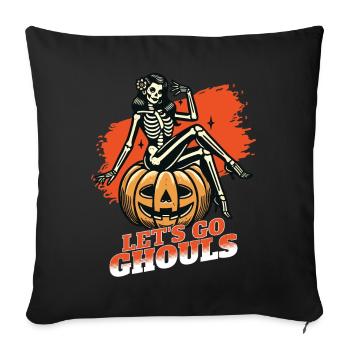 Lets Go Ghouls Drôle Halloween Fille - Housse de coussin décorative 45 x 45 cm - noir - Devant