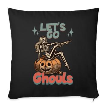 Funny Halloween Girl Let's Go Ghouls - Sofa pillowcase 17,3'' x 17,3'' (45 x 45 cm) - black - Front