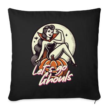 Let's Go Ghouls Funny Halloween Girl - Sofa pillowcase 17,3'' x 17,3'' (45 x 45 cm) - black - Front