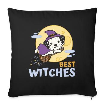 Dalmatian Halloween Witch Kids Witches Best - Sofa pillowcase 17,3'' x 17,3'' (45 x 45 cm) - black - Front