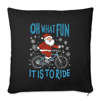 SANTA CLAUS BICYCLE FUNNY CHRISTMAS GIFT - Sofa pillowcase 17,3'' x 17,3'' (45 x 45 cm) - black - Front