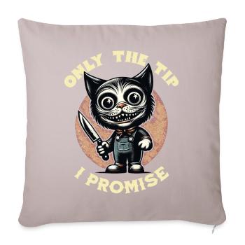 Drôle de chat ne disant que le pourboire Chat psycho - Housse de coussin décorative 45 x 45 cm - taupe clair - Devant