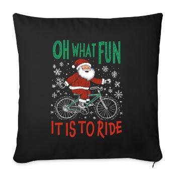 PÈRE NOËL VÉLO DRÔLE CADEAU DE NOËL - Housse de coussin décorative 45 x 45 cm - noir - Devant