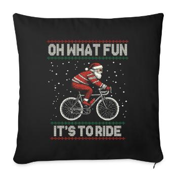 FUNNY SANTA CLAUS BICYCLE CHRISTMAS GIFT - Sofa pillowcase 17,3'' x 17,3'' (45 x 45 cm) - black - Front