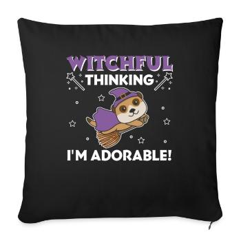 Meerkat Halloween Witch Witches I'm Adorable - Sofa pillowcase 17,3'' x 17,3'' (45 x 45 cm) - black - Front