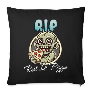 Rest In Pizza Drôle d’amateur de pizza Dire - Housse de coussin décorative 45 x 45 cm - noir - Devant