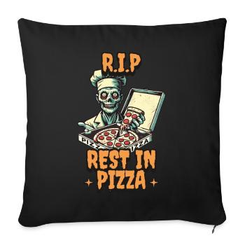Rest In Pizza Drôle d’amateur de pizza Dire - Housse de coussin décorative 45 x 45 cm - noir - Devant