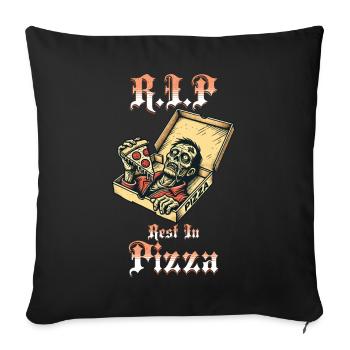 Rest In Pizza Drôle d’amateur de pizza Dire - Housse de coussin décorative 45 x 45 cm - noir - Devant