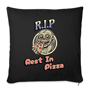 Rest In Pizza Drôle d’amateur de pizza Dire - Housse de coussin décorative 45 x 45 cm - noir - Devant